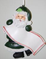 SANTA WITH LIST ORNAMENT